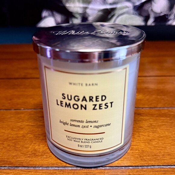 NEW SUGARED LEMON ZEST Single Wick Candle 8oz Bath & Body Works - Picture 1 of 3